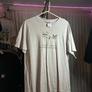 Vintage Flying Monkeys Graphic Tee, Tan Funny Stick Figure Shirt, Size L